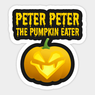 Peter Peter Pumpkin Eater Halloween Couple Costume Sticker